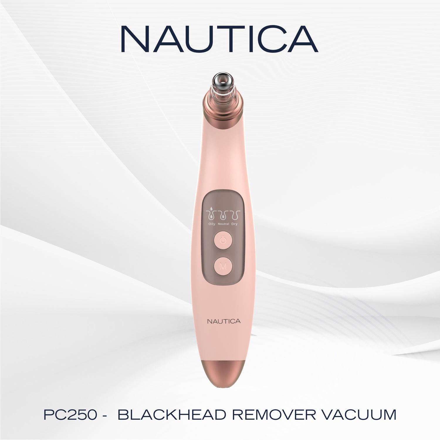 NAUTICA(R) Blackhead Remover VAC NUD - Portable Skin Purifier with Adjustable Suction Levels and Interchangeable Heads