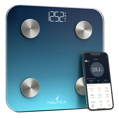 Nautica UCCSC01-12 Smart Body Scale with Bluetooth Connectivity and 12 Key Health Metrics