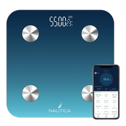 Nautica UCCSC01-12 Smart Body Scale with Bluetooth Connectivity and 12 Key Health Metrics