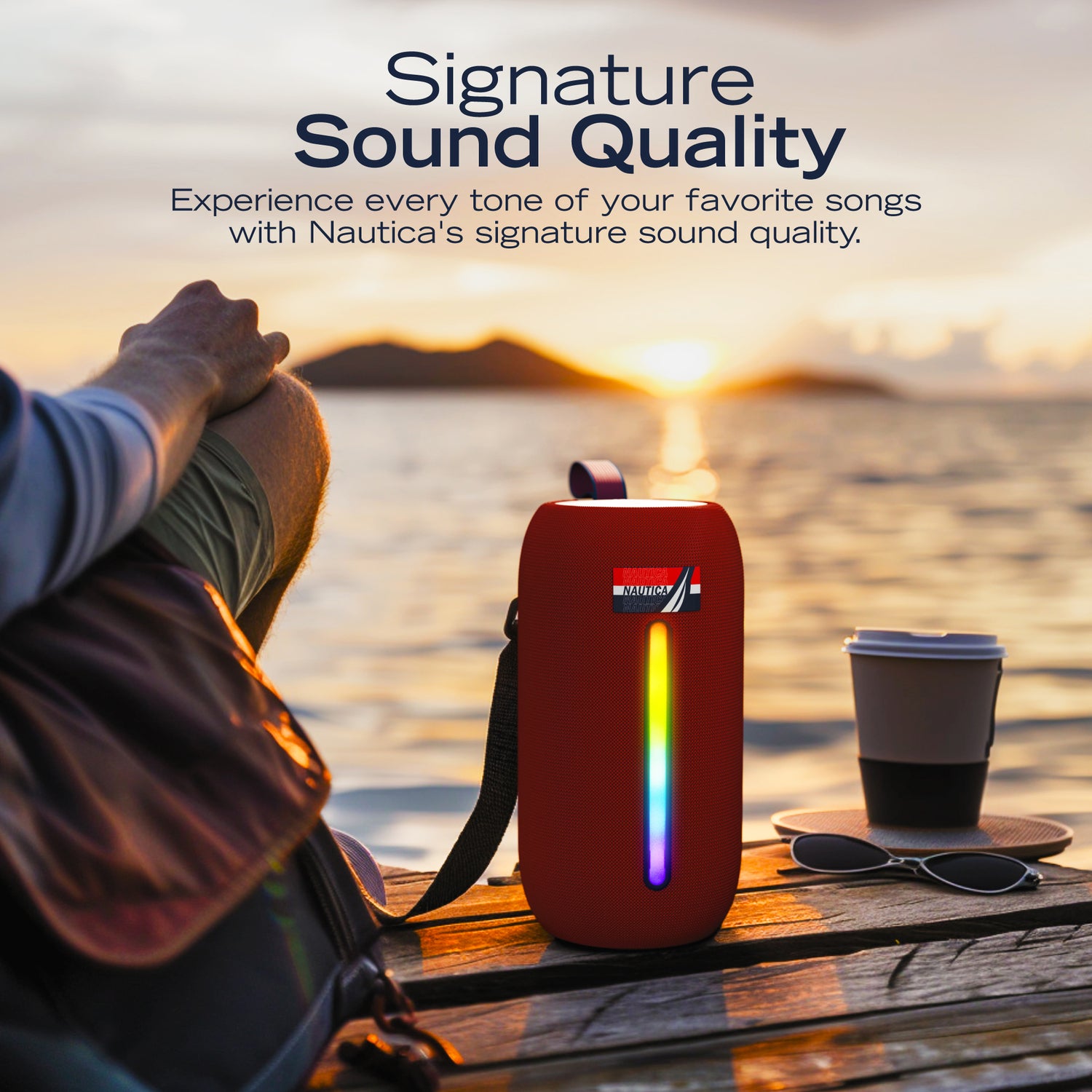 NAUTICA SP600 WRLS Urban NVR Bluetooth Portable Speaker with LED Mood Lighting and IPX5 Splashproof Design