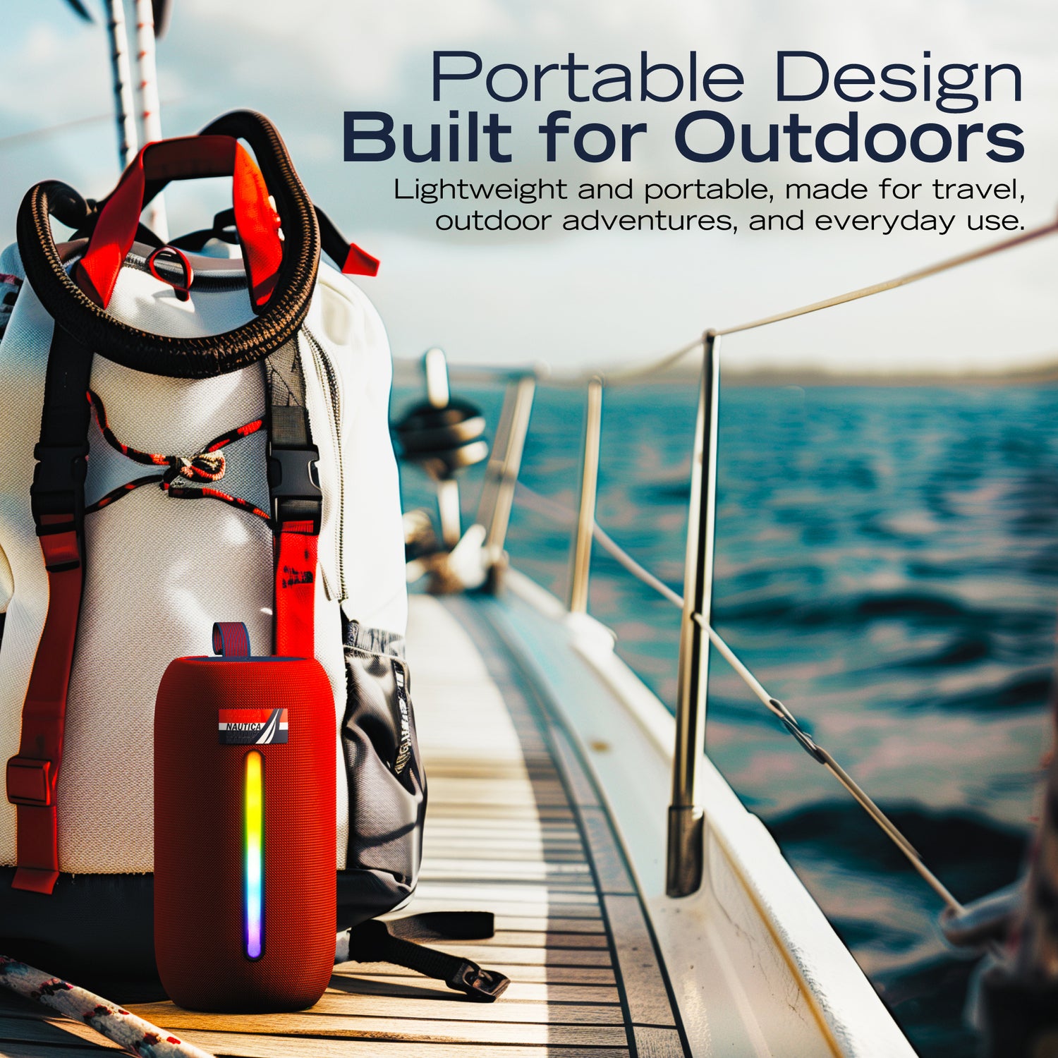 NAUTICA SP600 WRLS Urban NVR Bluetooth Portable Speaker with LED Mood Lighting and IPX5 Splashproof Design
