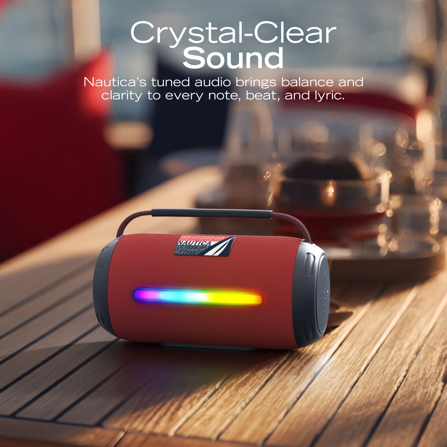 Nautica SP610 WRLS Urban NVR Bluetooth Portable Speaker with 15W Power and Ambient Light Modes