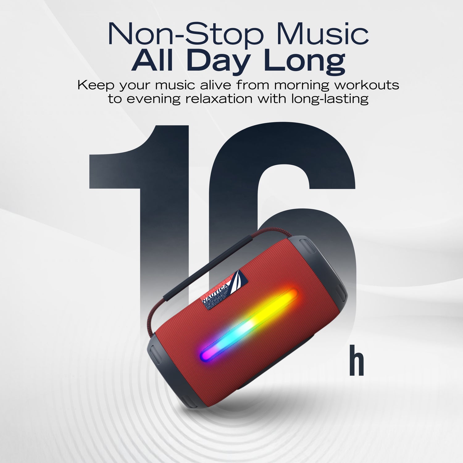 Nautica SP610 WRLS Urban NVR Bluetooth Portable Speaker with 15W Power and Ambient Light Modes