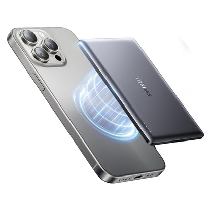 TORRAS 5000mAh Mini Magnetic Power Bank X00PB4003 – Compact Fast Charging Wireless Portable Charger