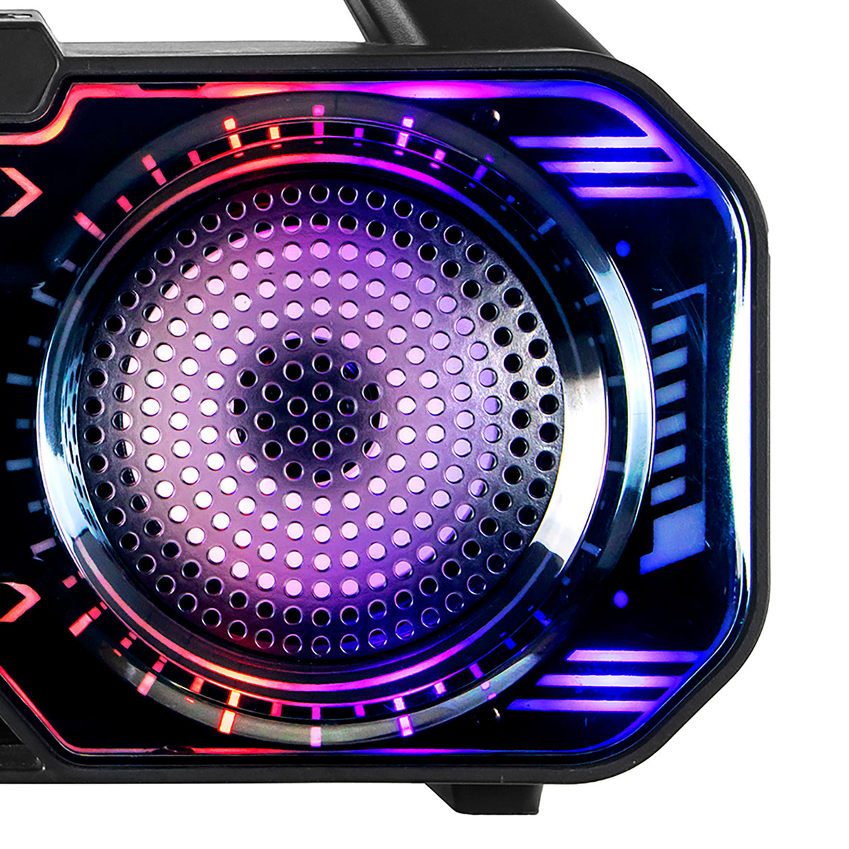 RCA BEAT-4 Bluetooth Portable Boombox Speaker with RGB Lights and Karaoke Input