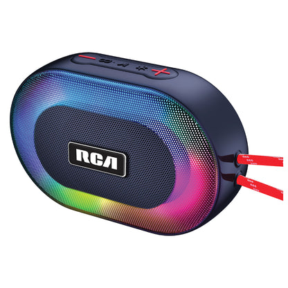 RCA DISCO-101 Portable Bluetooth Mini Speaker with RGB Flame Effect Lighting