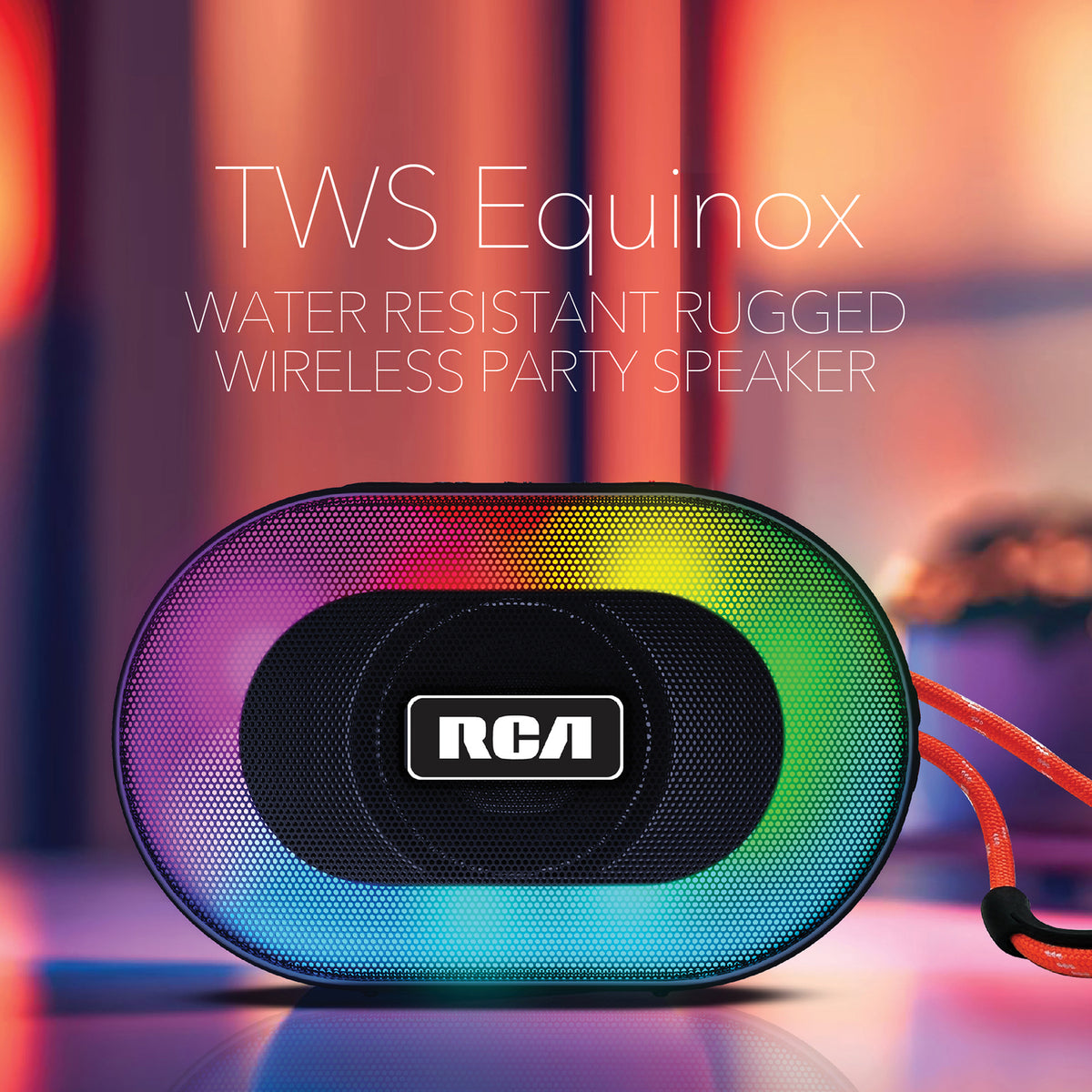 RCA DISCO-101 Portable Bluetooth Mini Speaker with RGB Flame Effect Lighting