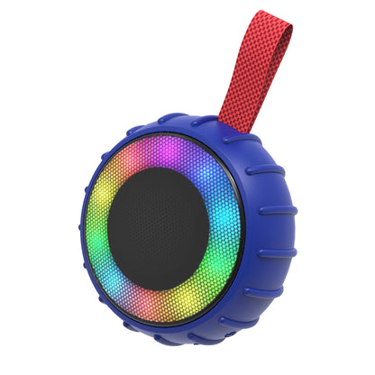 RCA FLAME-101BLUE 2-Inch Mini Bluetooth Party Speaker with RGB Flame-Effect Lighting, Blue