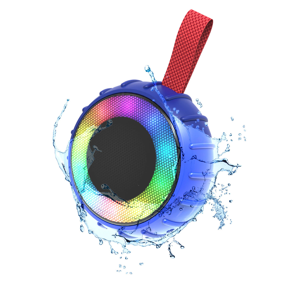 RCA FLAME-101BLUE 2-Inch Mini Bluetooth Party Speaker with RGB Flame-Effect Lighting, Blue