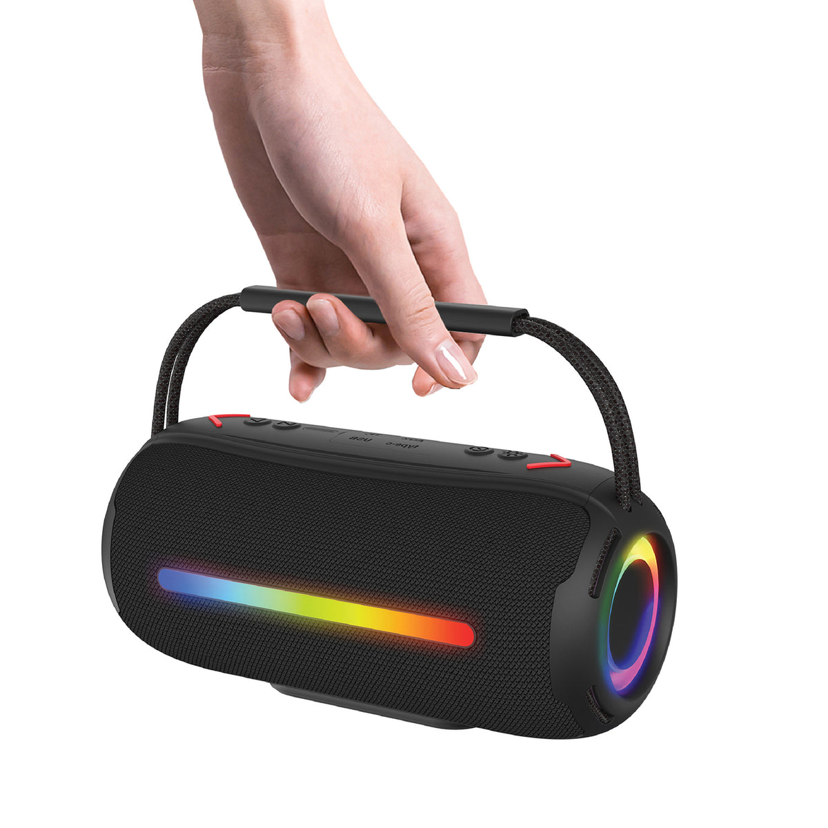 RCA FLEX-3BLACK Portable Bluetooth Mini Speaker with RGB Flame-Effect Lighting, Black