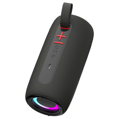 RCA FLEX-4 BLACK Mini Bazooka Party Speaker with Bluetooth 5.1 and Flame-Effect Lighting