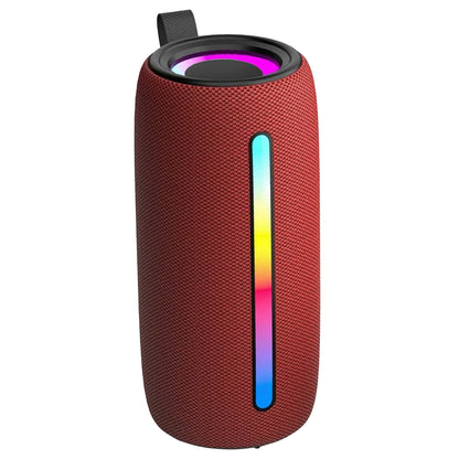 RCA FLEX-4 RED Mini Bazooka Party Speaker with Bluetooth and Flame-Effect LED Lighting