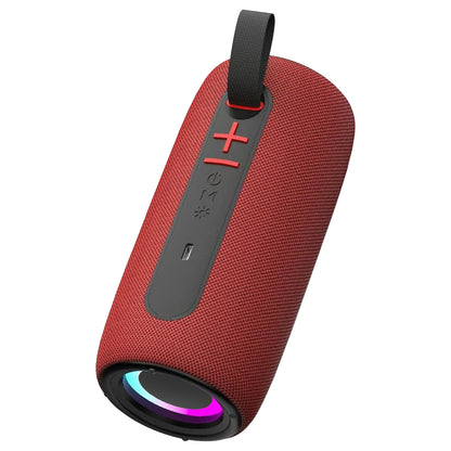 RCA FLEX-4 RED Mini Bazooka Party Speaker with Bluetooth and Flame-Effect LED Lighting