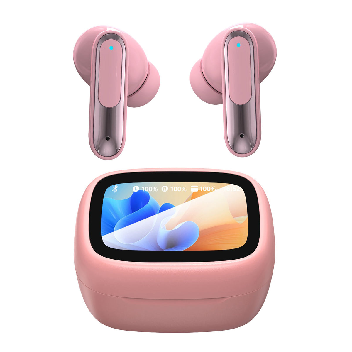 RCA WAVE-45-PINK True Wireless Earbuds with ANC, Touch Controls and Charging Display