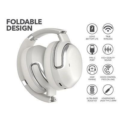 RCA WAVE-76SLV Wireless Bluetooth 5.4 Headphones with Active Noise Cancellation, Silver