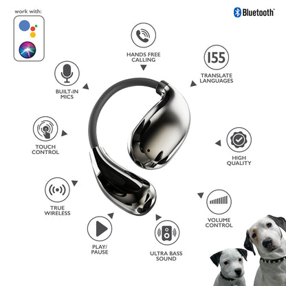 RCA WAVE-88BLK AI Translation Wireless Bluetooth Earbuds, Black