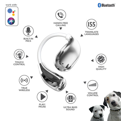 RCA WAVE-88WHT AI Translation True Wireless Earbuds, White