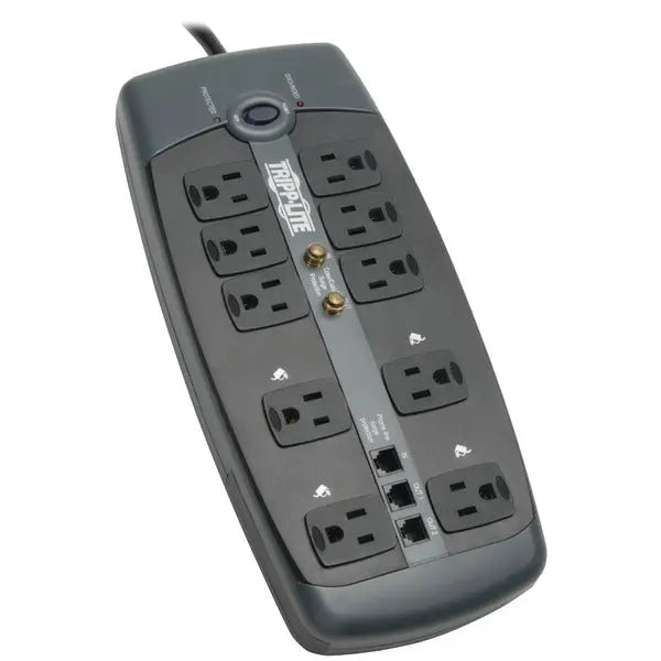 Tripp Lite TLP1008TELTV 10-Outlet Surge Protector with Phone and Coax Protection