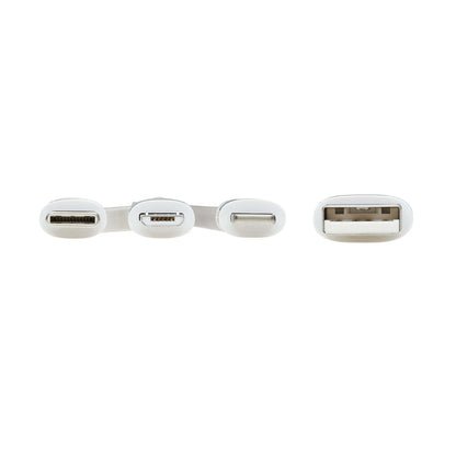 Tripp Lite by Eaton M101AB-004-LMCW Safe-IT 4 ft USB-A to Lightning, Micro-USB and USB-C Charge and Sync Cable