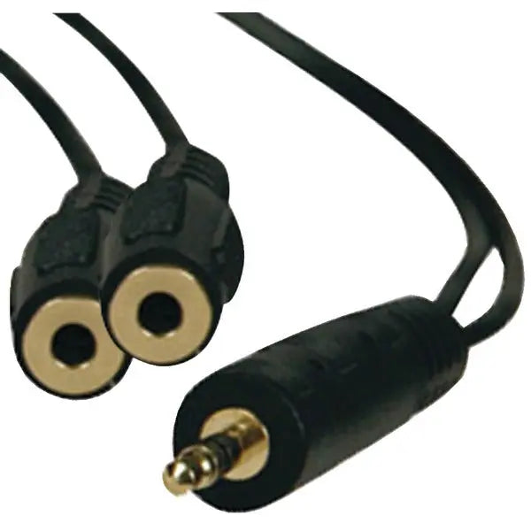 Tripp Lite P313-001 1ft Mini Stereo Cable Y Adapter - Dual 3.5mm Female to Male Splitter