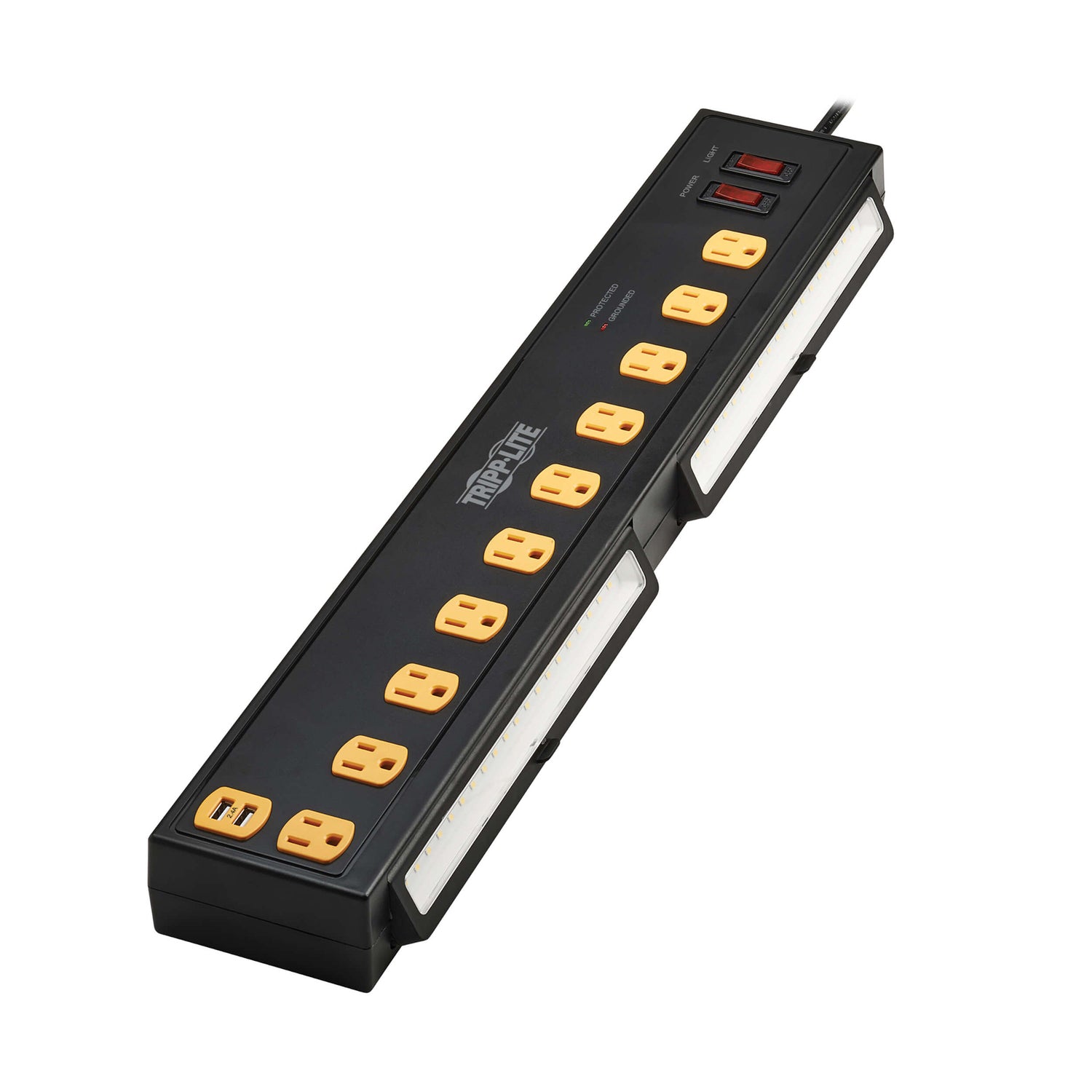 Tripp Lite by Eaton TLP1006USB Protect It! 10-Outlet Surge Protector with USB Charging and LED Light Bars