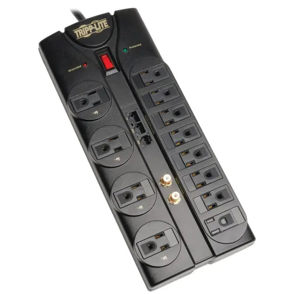 Tripp Lite TLP1208SAT 12 Outlet Surge Protector with EMI/RFI Noise Filtering and Lifetime Warranty
