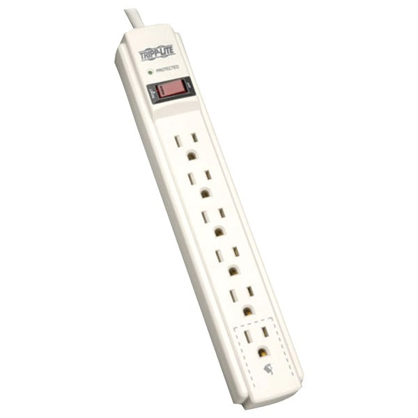 Tripp Lite TLP604 6-Outlet Surge Protector with 790 Joules of Protection and Wall Mount Support