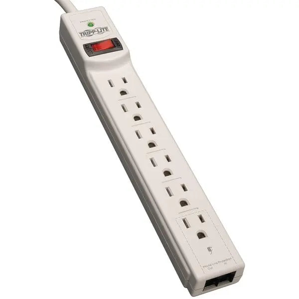 Tripp Lite TLP604TEL 6-Outlet Surge Protector with Phone Line Protection