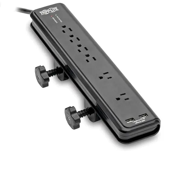 TRIPP LITE TLP606DMUSB 6-Outlet Surge Protector with USB Charging and Clamps