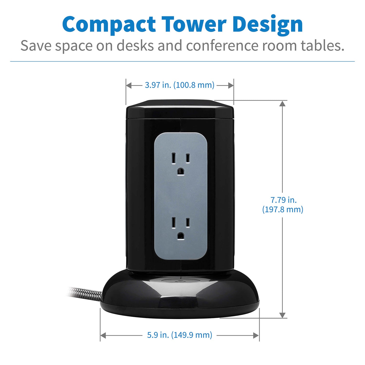 Tripp Lite by Eaton TLP606UCTOWER 6-Outlet Tower Surge Protector with USB-C and USB-A Charging