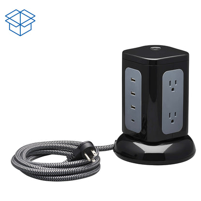 Tripp Lite by Eaton TLP606UCTOWER 6-Outlet Tower Surge Protector with USB-C and USB-A Charging