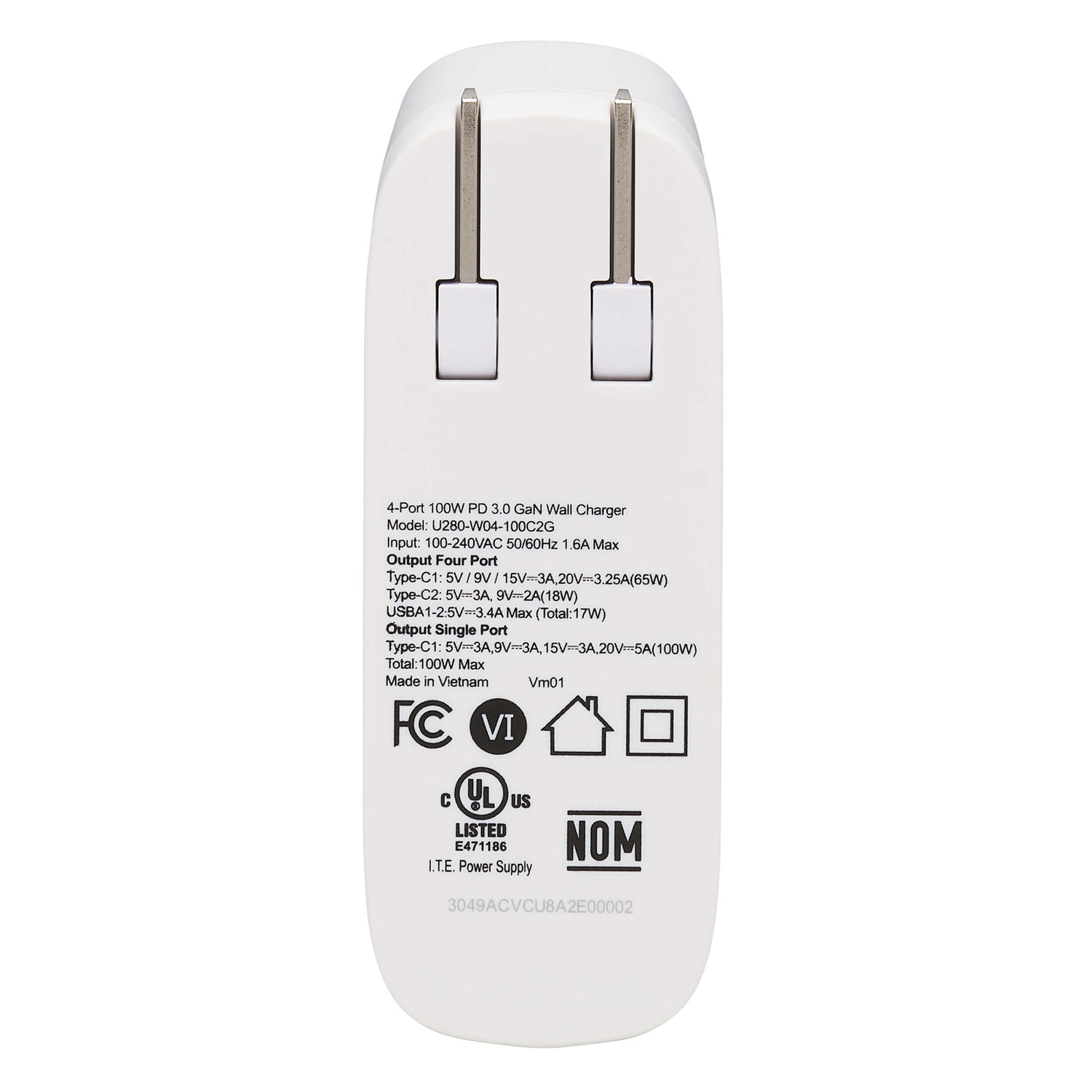 Tripp Lite by Eaton U280-W04-100C2G 100W 4-Port USB-C PD Wall Charger