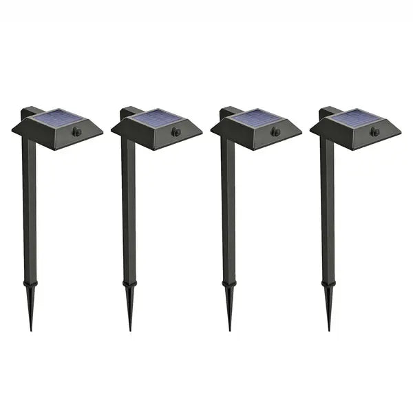 HOME ZONE SECURITY ELI1576G 4-Pack Solar Path & Security Lights with Adjustable Color Temperature