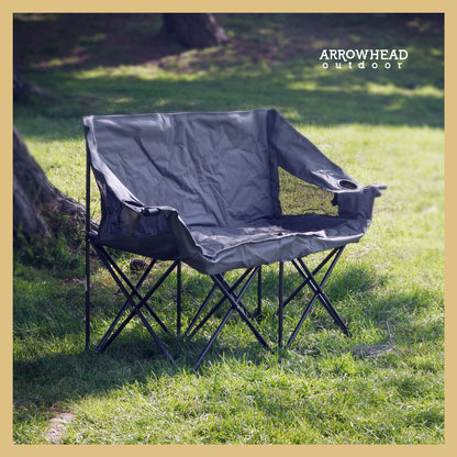 Arrowhead Outdoor KKS0319U Portable Double Camping Chair with Wine Glass Holders