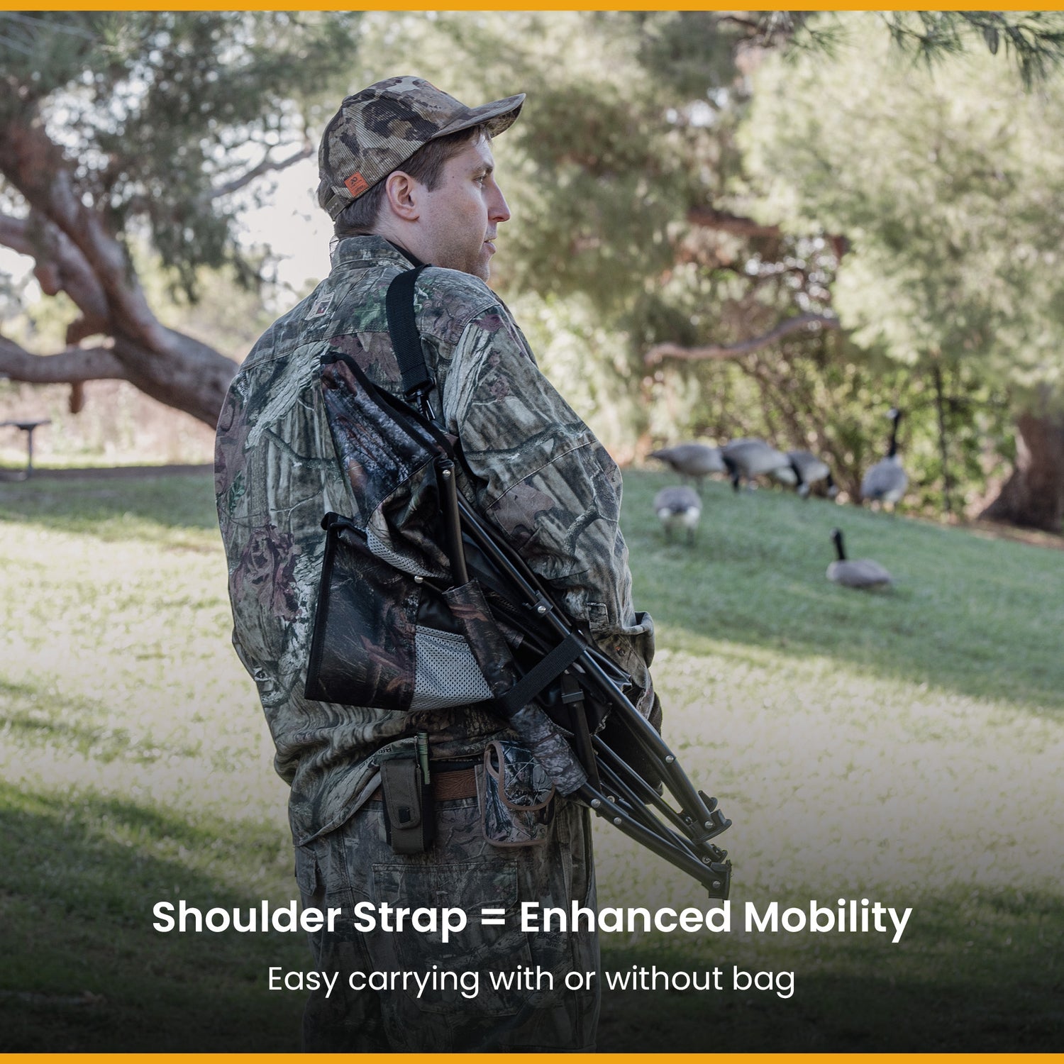 Arrowhead Outdoor Port Field Turkey Hunt Blind Chair with Camouflage Pattern and Portable Design