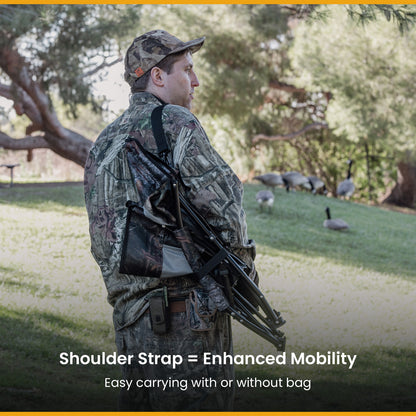 Arrowhead Outdoor Port Field Turkey Hunt Blind Chair with Camouflage Pattern and Portable Design