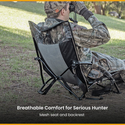 Arrowhead Outdoor Port Field Turkey Hunt Blind Chair with Camouflage Pattern and Portable Design