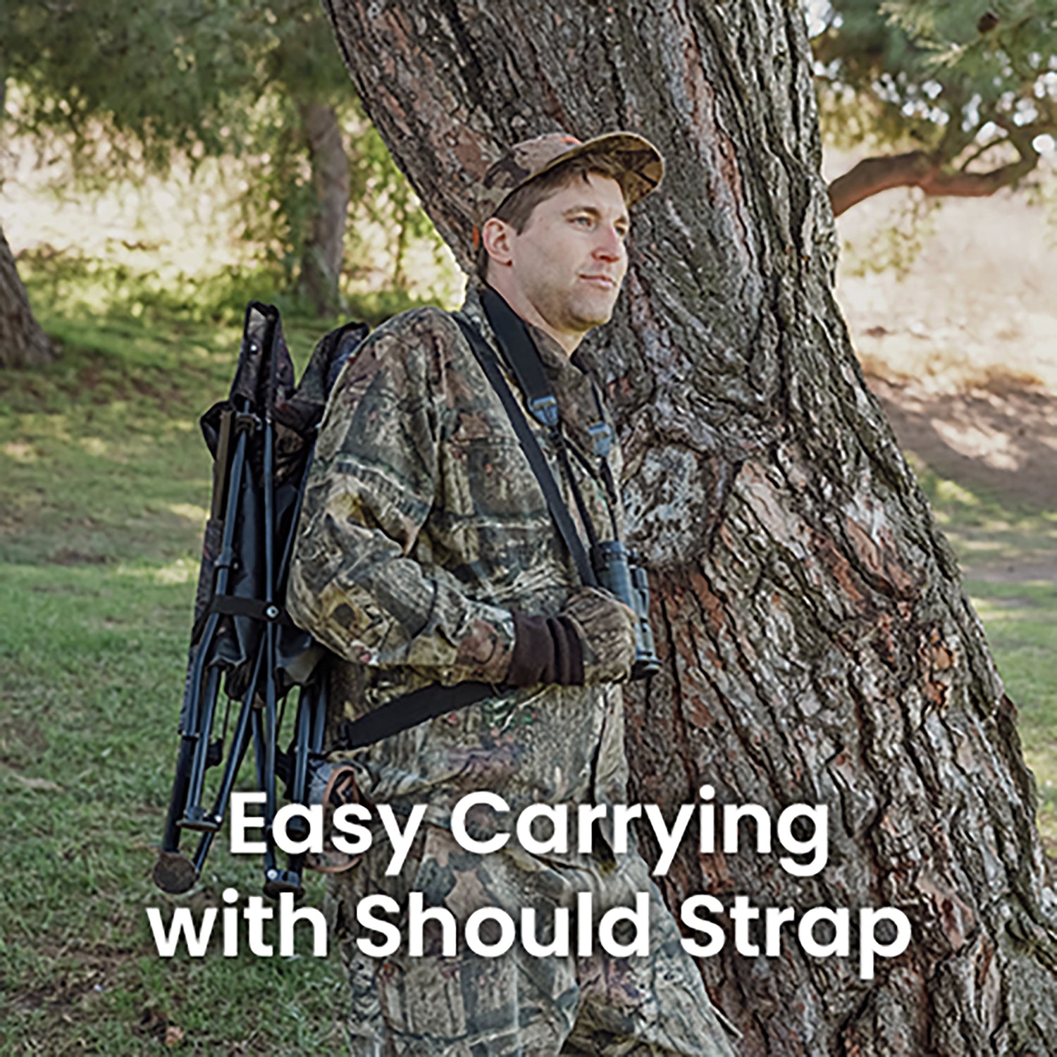 Arrowhead Outdoor Port Field Turkey Hunt Blind Chair with Camouflage Pattern and Portable Design