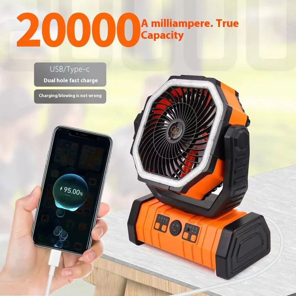 Outdoor Household Power Bank LED Light Camping Fan Atticus Goods