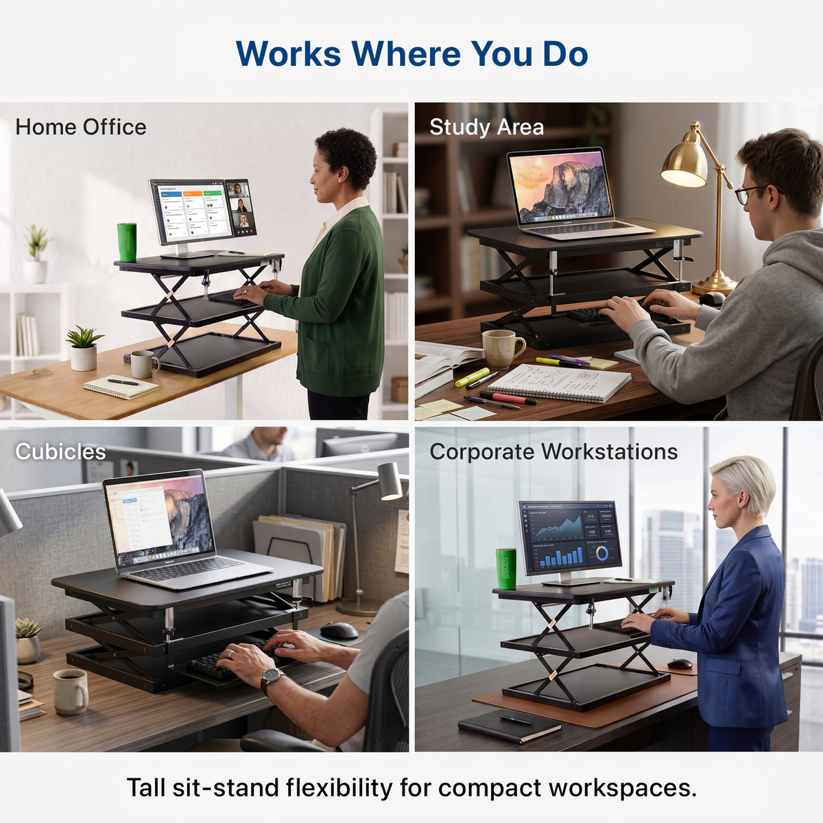 UNCAGED ERGONOMICS CDM-B Adjustable Standing Desk Converter