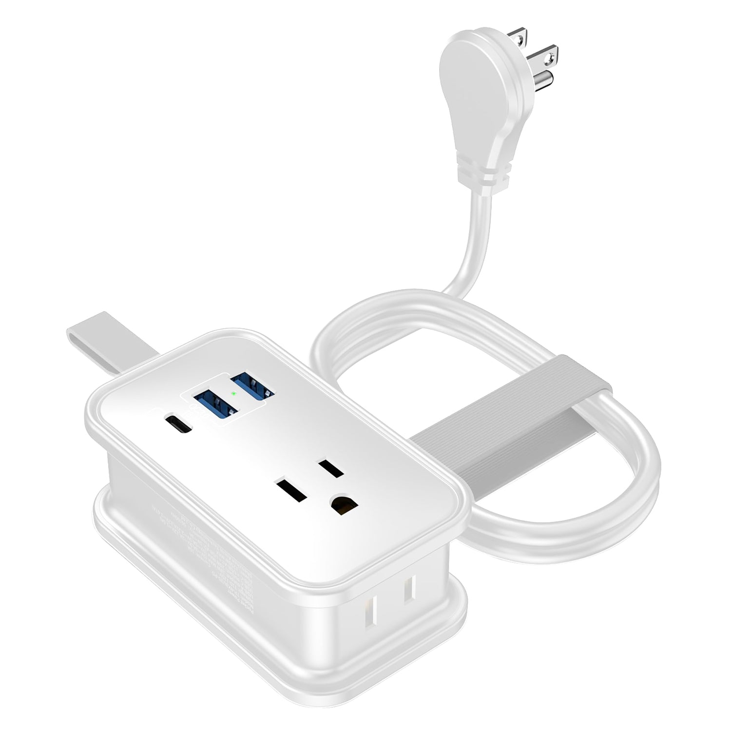 UNCAGED ERGONOMICS TRAVEL Power Strip White (Part Number: TC-WHITE)
