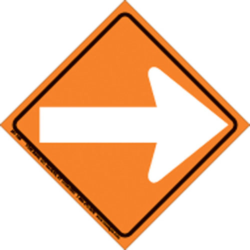VOSS SIGNS 203 AR5 B&W White Plastic Reflective Trail Sign with Black Arrow, 6 Inches