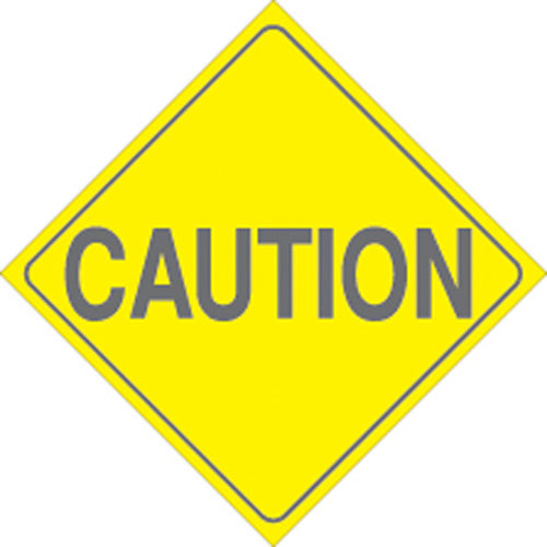VOSS SIGNS 456 CA7 YR Yellow Plastic Reflective Sign – Caution, 7.5 Inch