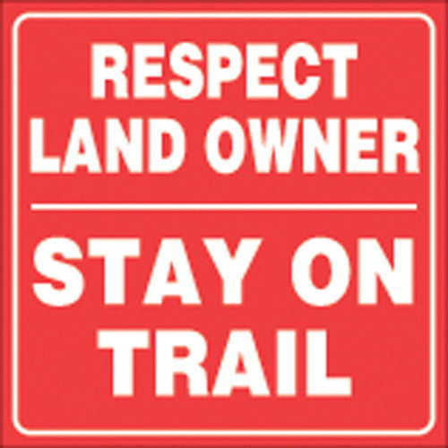 Voss Signs 461 RLO RR Red Plastic Reflective Sign - Respect Landowners, 7 1/2"