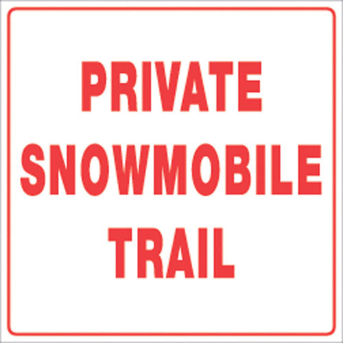 VOSS SIGNS White Plastic Reflective Sign 12" Private Trail - V121491