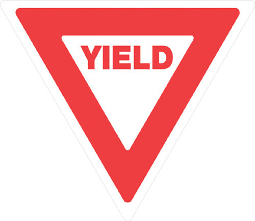 VOSS SIGNS 499 Y WR Plastic Reflective Sign - 12-Inch Yield on White Background