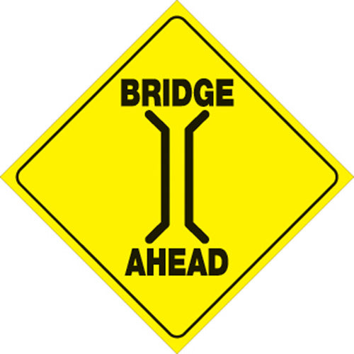 Voss Signs 12-inch Yellow Plastic Reflective Bridge Sign (Part Number 408 BRIA YR)