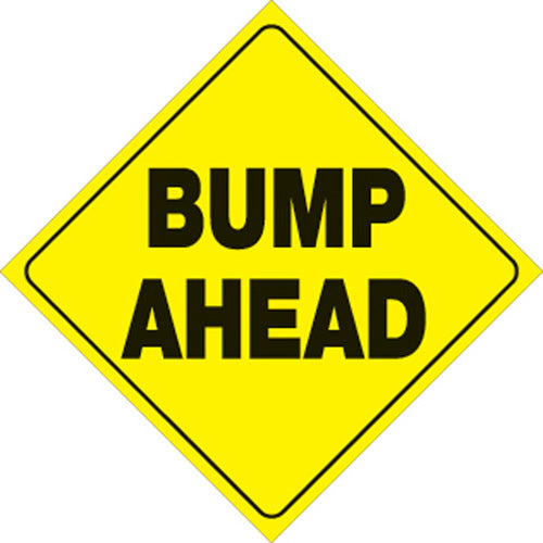 Voss Signs 12-Inch Yellow Plastic Reflective Sign - Bump Ahead