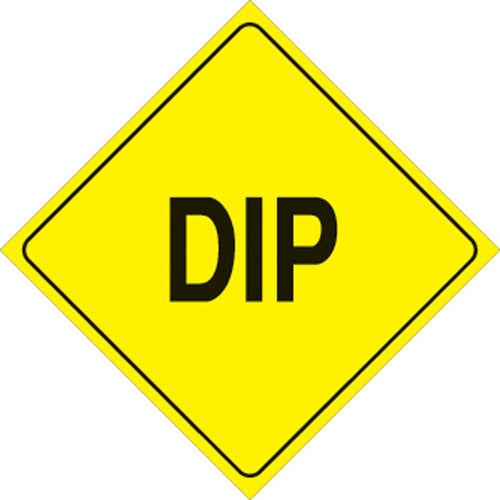 Voss Signs 424 DIP Yellow Plastic Reflective Sign - 12 inch
