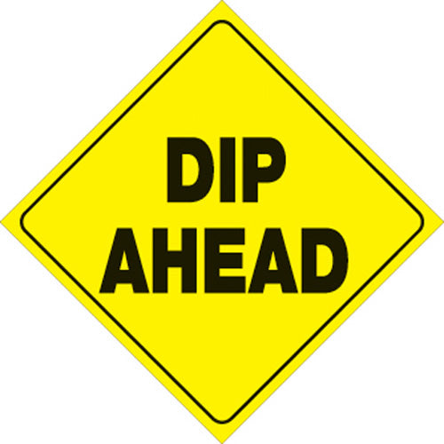 VOSS SIGNS 425 DA YR Yellow Plastic Reflective Sign - 12-inch Dip Ahead Warning Sign